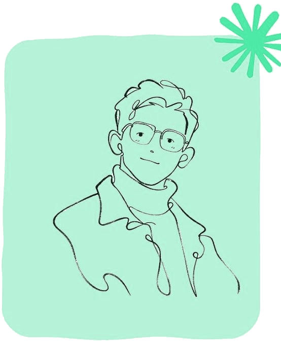 Line-art portrait of Richard Pillaca