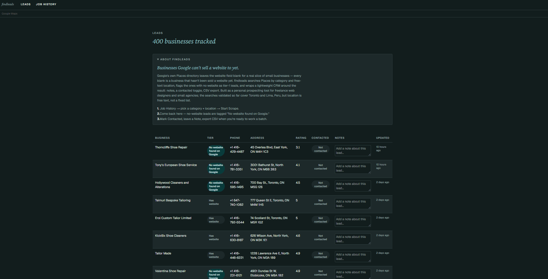 FindLeads — Lead Generation with a Built-in CRM