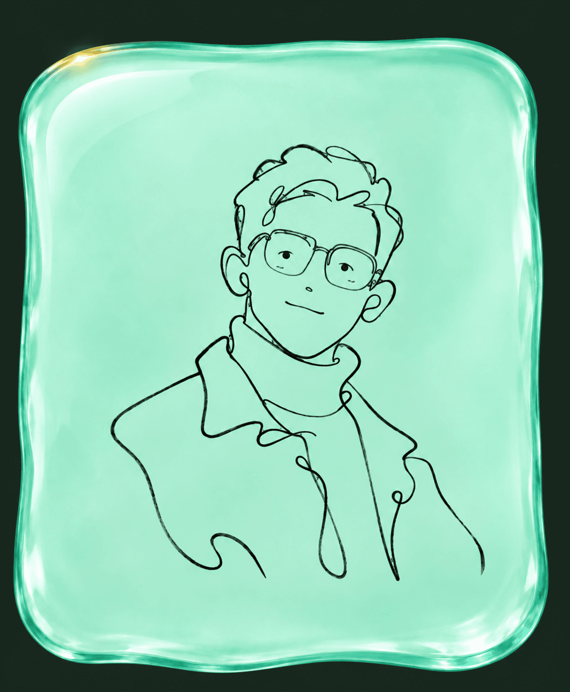 Line-art portrait of Richard Pillaca